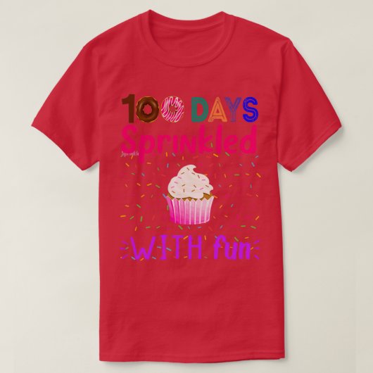 100 dagen gestrooid met grappige 100 dagen scho t-shirt (Design voorkant)
