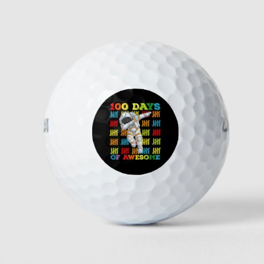 100 dagen Geweldige astronaut 100ste schooldag Golfballen (Voorkant)