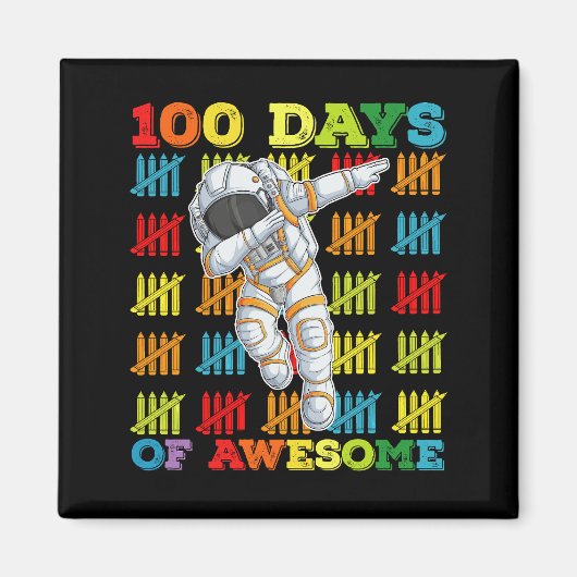100 dagen Geweldige astronaut 100ste schooldag Magneet (Voorkant)