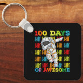 100 dagen Geweldige astronaut 100ste schooldag Sleutelhanger (Voorkant)