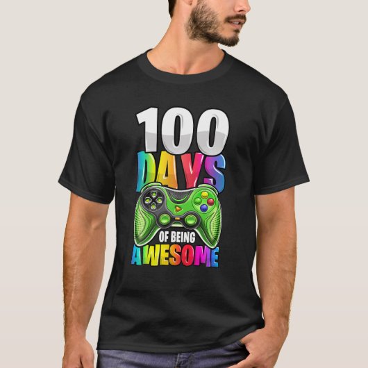 100 dagen Geweldige videospelcontroller Ga T-shirt (Voorkant)