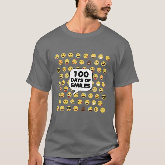 100 dagen glimlachen Emoji outfit Girls 100 dagen T-shirt (Voorkant)