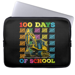100 dagen graafmachine school leraar laptop sleeve