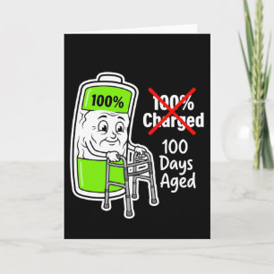 100 Dagen Grappig Batterij School Kaart