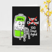 100 Dagen Grappig Batterij School Kaart (Gele Bloem)