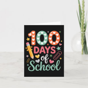 100 dagen grappige retro geruite cirkel kaart