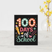 100 dagen grappige retro geruite cirkel kaart (Gele Bloem)