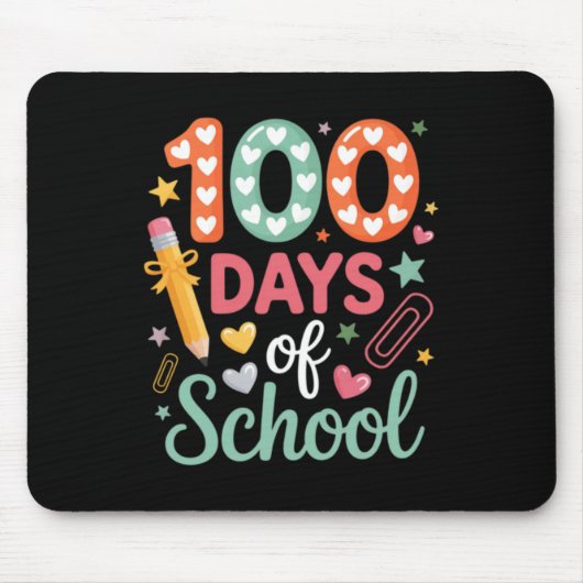 100 dagen grappige retro geruite cirkel muismat (Voorkant)