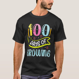 100 dagen groeien 100 dagen school leraar en t-shirt