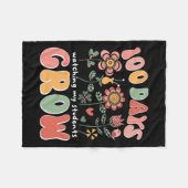 100 dagen groeiende boho bloemen leraar 100e dag v fleece deken (Voorkant (Horizontaal))