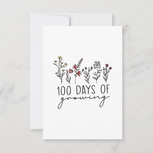 100 dagen Groeiende Planten School Bedankkaart (Voorkant)