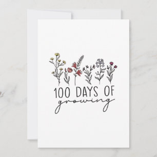 100 dagen Groeiende Planten School Feestdagenkaart