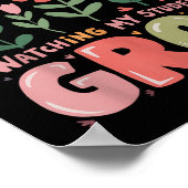 100 Dagen Groeiende Retro Bloemen Leraar 100ste Da Poster (Hoek)