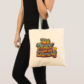 100 dagen groovy leren tote bag (Voorkant (product))