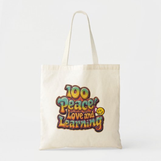 100 dagen groovy leren tote bag (Voorkant)