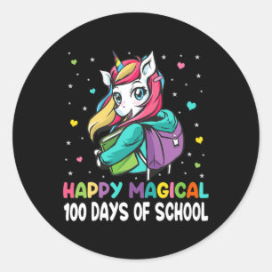 100 dagen Happy Magical 100 dagen van school Ronde Sticker