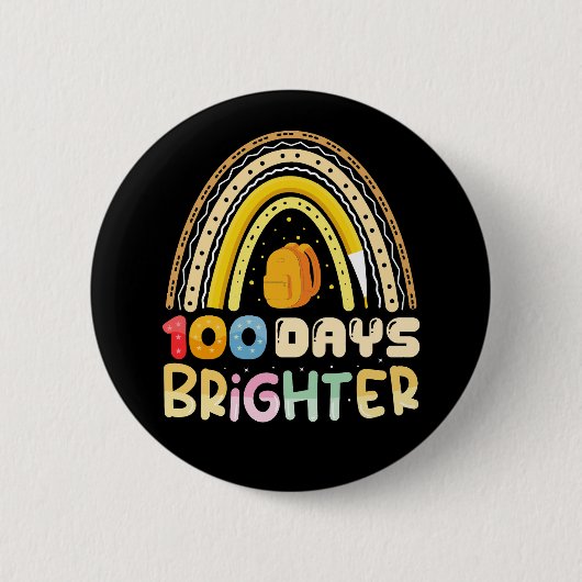 100 Dagen Helderder 100ste Dag Van School Leraar Ronde Button 5,7 Cm (Voorkant)