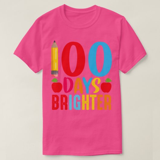 100 dagen helderder gelukkig 100ste dag van Prek 1 T-shirt (Design voorkant)
