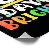 100 dagen helderder gelukkig 100ste dag van school poster (Hoek)