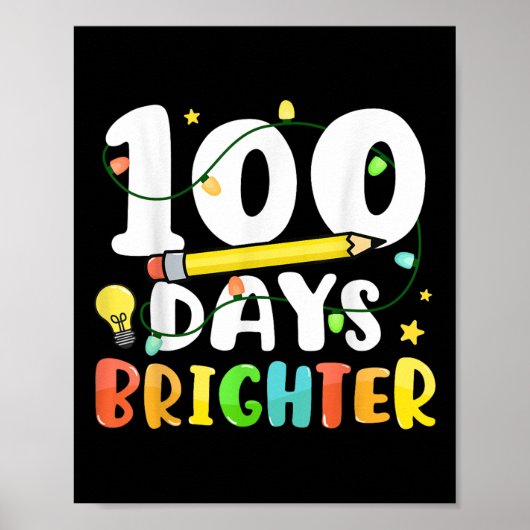 100 dagen helderder gelukkig 100ste dag van school poster (Voorkant)