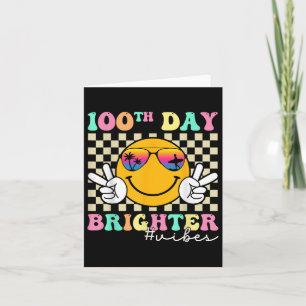100 dagen helderder glimlach gezicht 100ste dag va kaart