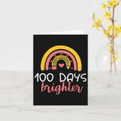 100 dagen helderder regenboog leraar meisje 100e d kaart (Gele Bloem)
