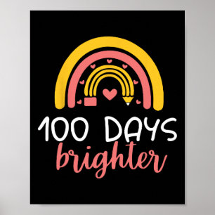 100 dagen helderder regenboog leraar meisje 100e d poster