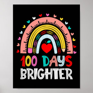 100 dagen helderdere regenboog 100e dag schoolonde poster