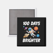 100 dagen helderdere ruimteastronaut 100ste dag va magneet (Voorkant / Achterkant)