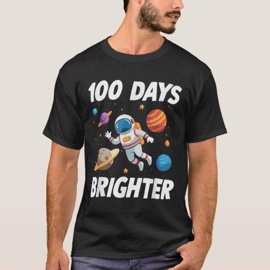 100 dagen helderdere ruimteastronaut 100ste dag va t-shirt (Voorkant)
