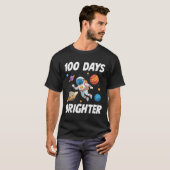 100 dagen helderdere ruimteastronaut 100ste dag va t-shirt (Voorkant volledig)