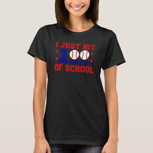 100 dagen honkbal 100e dag school S T-shirt (Voorkant)