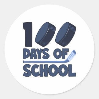 100 dagen ijshockey op school 100 dagen slimmer ronde sticker