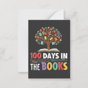 100 dagen in de boeken dagen van de leraar van het notitiekaartje