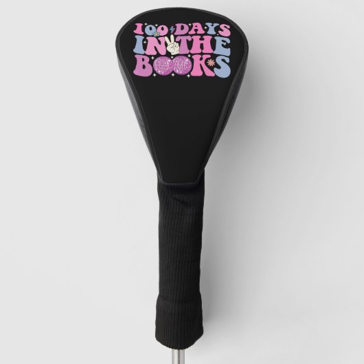 100 dagen in de boeken Disco Ball Groovy Retro Golfheadcover (Voorkant)