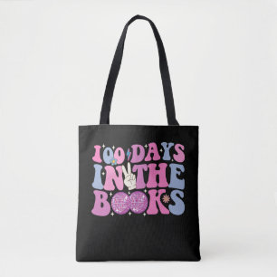 100 dagen in de boeken Disco Ball Groovy Retro Tote Bag