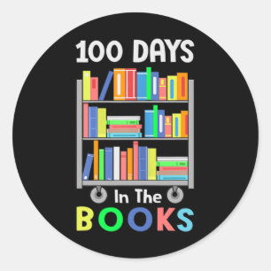 100 dagen in de Boeken Reading Librarian Teacher S Ronde Sticker