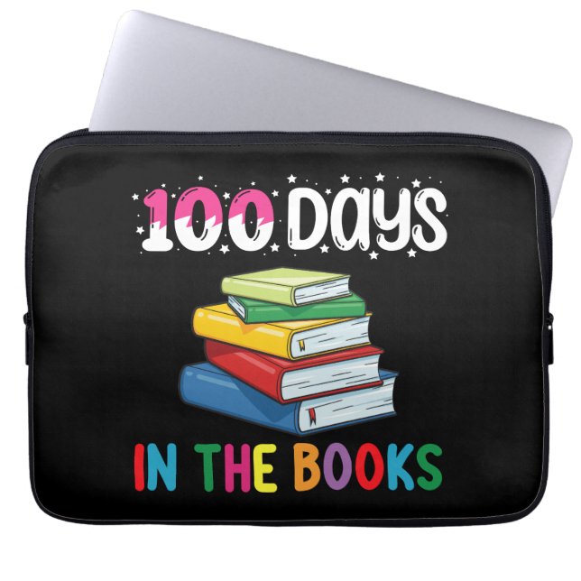 100 dagen in de boeken school lezen bibliothecaris laptop sleeve (Voorkant)