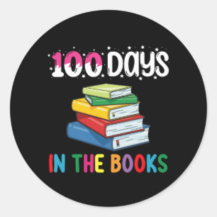 100 dagen in de boeken school lezen bibliothecaris ronde sticker