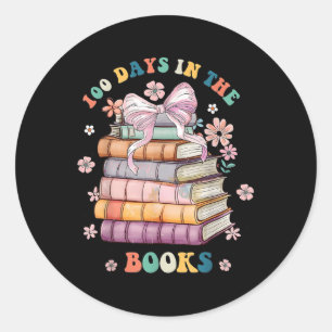 100 dagen in de boeken Schoolleraren Kinder jongen Ronde Sticker