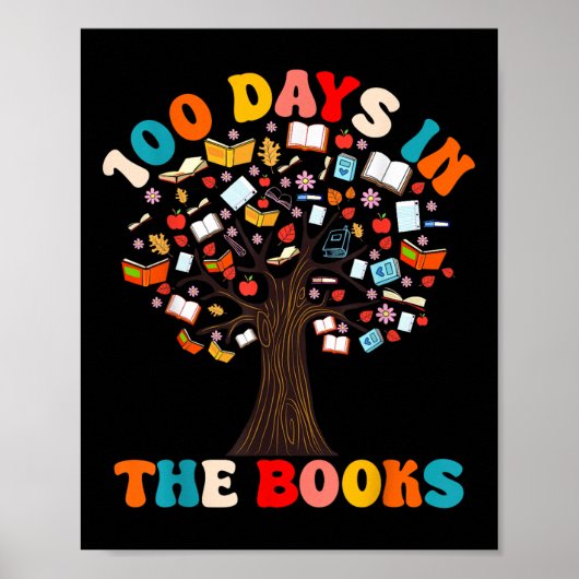 100 dagen in de boeken Voorleesleraar 100e dag Poster (Voorkant)