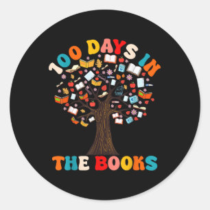 100 dagen in de boeken Voorleesleraar 100e dag Ronde Sticker