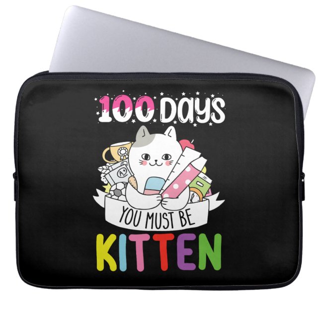 100 Dagen je moet kitten kat van school zijn Laptop Sleeve (Voorkant)