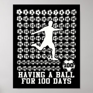 100 dagen jongensvoetbal 100e dag van school poster