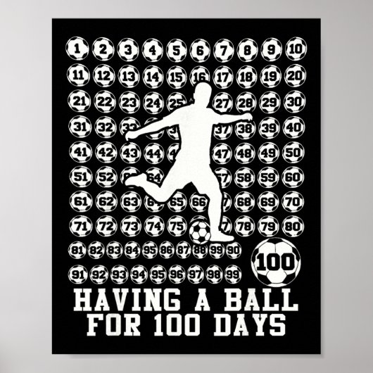 100 dagen jongensvoetbal 100e dag van school poster (Voorkant)