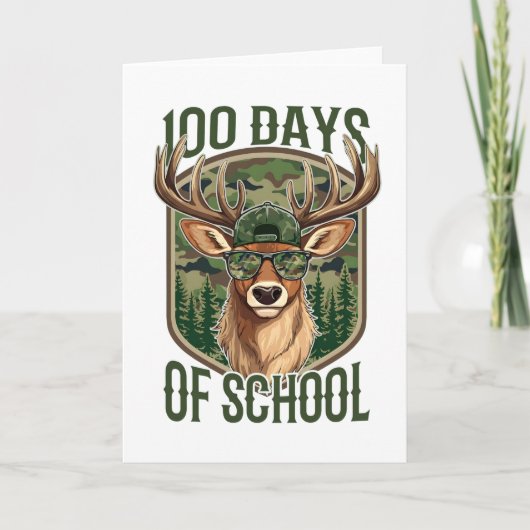 100 dagen juffen camouflage leraar leuk kaart (Voorkant)