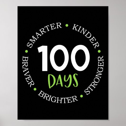 100 dagen Kinder Groei Minds van het lerarenteam o Poster (Voorkant)