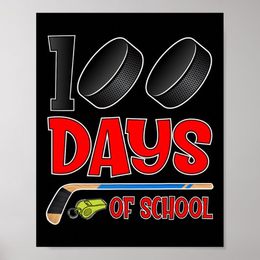 100 dagen Kinder schoolhockeystudent Poster (Voorkant)