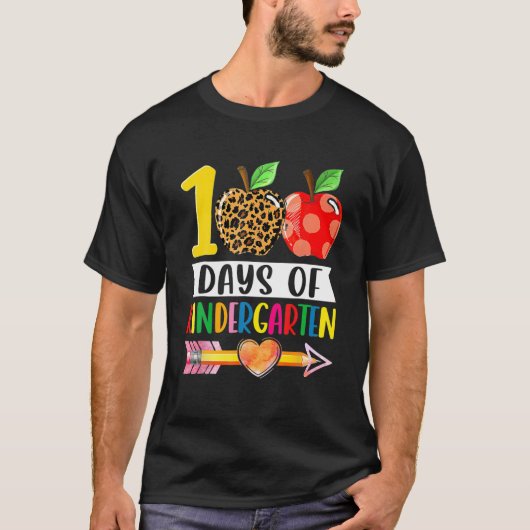 100 dagen kindergarten, hartluipaard 100 dagen oud t-shirt (Voorkant)