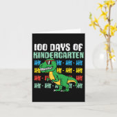 100 dagen Kindergarten Trex Dinosaur 100e dag S Kaart (Gele Bloem)